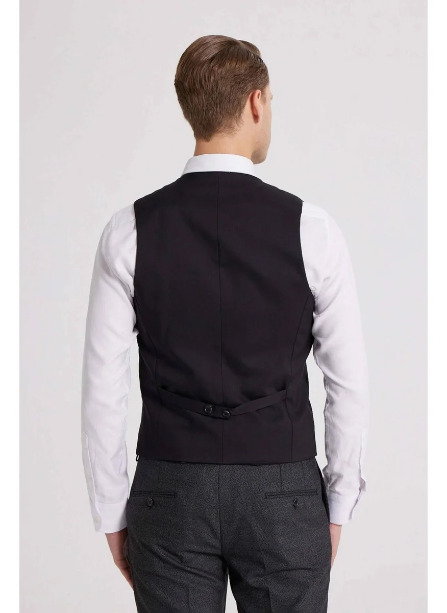 D'S DAMAT Black V-Neck Classic Men's Vest 3HF01ORT01600