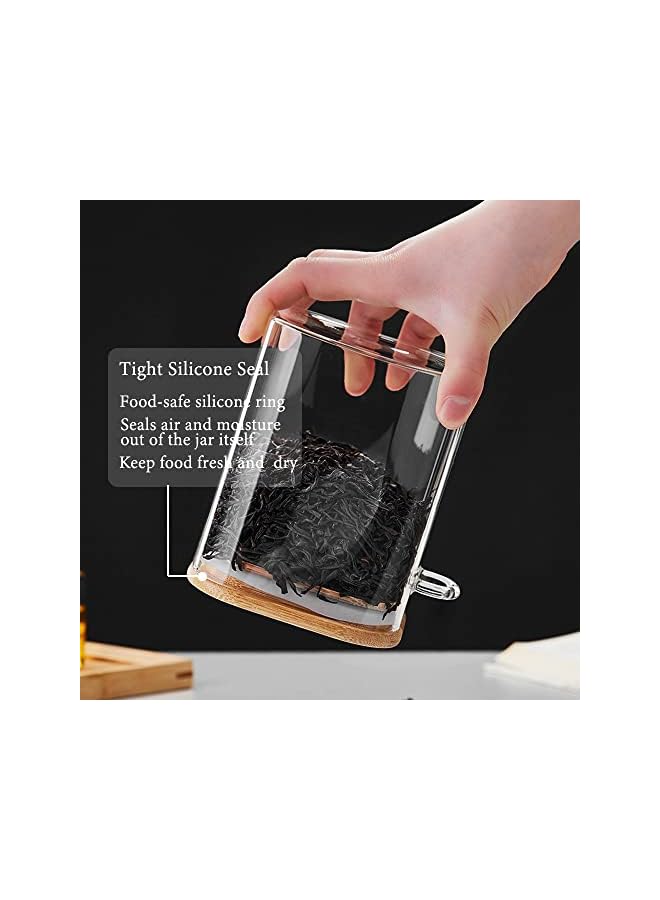 erorex جرار بغطاء محكم وملعقة، جرار زجاجية لتخزين الطعام، حاويات الشوفان طوال الليل مع الأغطية، جرار مطبخ زخرفية للقهوة/الشاي/السكر/التوابل، حاويات ملح الحمام 15 أونصة/450 مل - Image 5