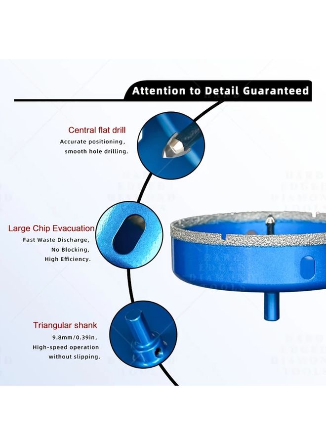 Vacuum Brazed Diamond Hole Saw Bit with Center Guide for Electric Drill 140mm Perfect for Tile Porcelain Ceramic Marble Granite Quartz Glass Stone Dry or Wet Drilling Fast Clean Cutting Durable Precision Core Drill Tool - Image 2