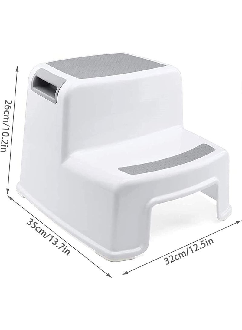 MOMENT MOMENT Dual Height 2 Step Stool for Kids | Slip Resistant Soft Grip Toddler's Stool for Potty Training and Use in The Bathroom or Kitchen | BPA Free for Comfort and Safety  - Image 2