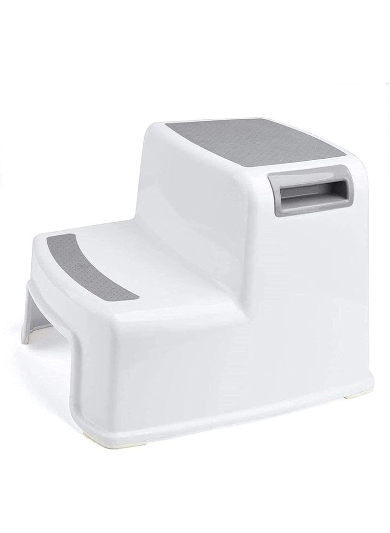 MOMENT MOMENT Dual Height 2 Step Stool for Kids | Slip Resistant Soft Grip Toddler's Stool for Potty Training and Use in The Bathroom or Kitchen | BPA Free for Comfort and Safety  - Image 1