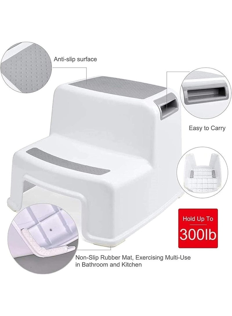 MOMENT MOMENT Dual Height 2 Step Stool for Kids | Slip Resistant Soft Grip Toddler's Stool for Potty Training and Use in The Bathroom or Kitchen | BPA Free for Comfort and Safety  - Image 4