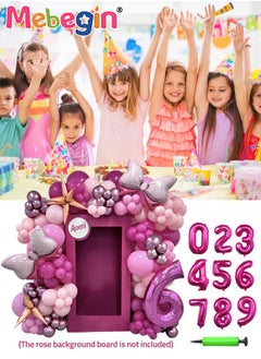 MEBEGIN Barbie Series Bow Birthday Balloons Set for Birthday Decorations include 32 inch Number 0-9 Foil Ballons,2pcs 62*88cm Bow,100+ Different Size Ballons and Other Accessories, for Boys Girls' Party  - Image 4