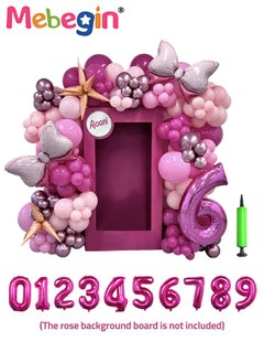 MEBEGIN Barbie Series Bow Birthday Balloons Set for Birthday Decorations include 32 inch Number 0-9 Foil Ballons,2pcs 62*88cm Bow,100+ Different Size Ballons and Other Accessories, for Boys Girls' Party  - Image 2