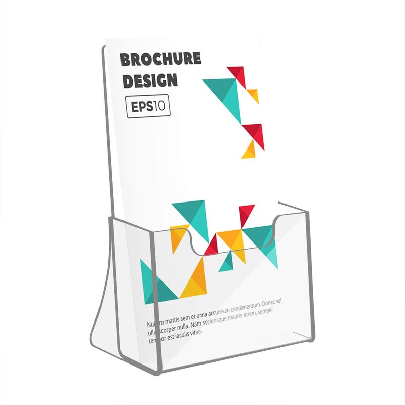 NIUBEE 2 Pack 8.5'' x 5.5'' Acrylic Bi-fold Brochure Holder,Clear Plastic Counter top Flyer Organizers - Image 3