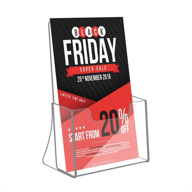 NIUBEE 2 Pack 8.5'' x 5.5'' Acrylic Bi-fold Brochure Holder,Clear Plastic Counter top Flyer Organizers - Image 4