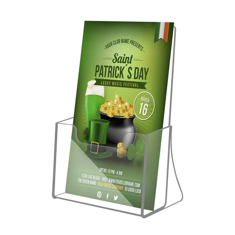NIUBEE 2 Pack 8.5'' x 5.5'' Acrylic Bi-fold Brochure Holder,Clear Plastic Counter top Flyer Organizers - Image 5