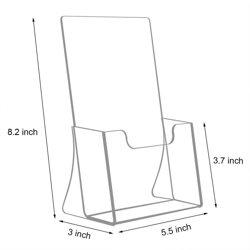 NIUBEE 2 Pack 8.5'' x 5.5'' Acrylic Bi-fold Brochure Holder,Clear Plastic Counter top Flyer Organizers - Image 2