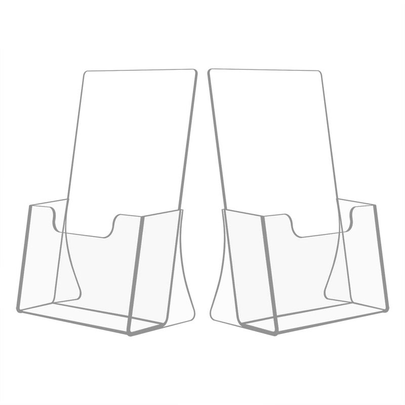 NIUBEE 2 Pack 8.5'' x 5.5'' Acrylic Bi-fold Brochure Holder,Clear Plastic Counter top Flyer Organizers - Image 1