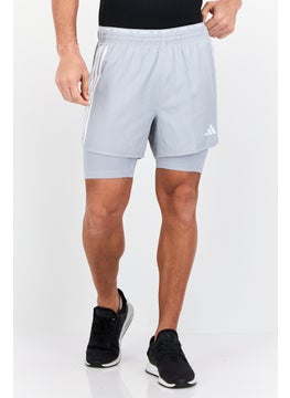 Adidas Men Regular Fit Own The Run 2 In 1 Short, Light Grey  - Image 1