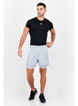 Adidas Men Regular Fit Own The Run 2 In 1 Short, Light Grey  - Image 4
