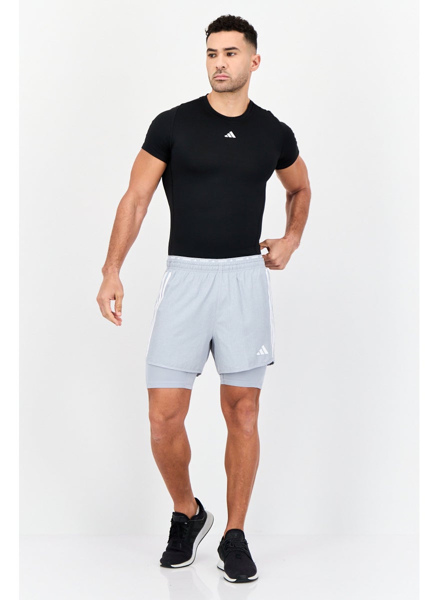 Adidas - Men Regular Fit Own The Run 2 In 1 Short, Light Grey - Image 1