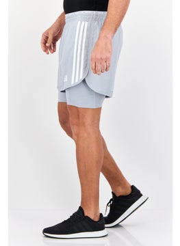 Adidas Men Regular Fit Own The Run 2 In 1 Short, Light Grey  - Image 2