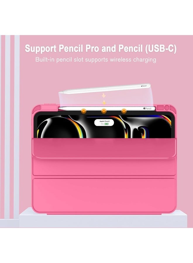 ELTRAZONE Pink 2024 iPad Pro 13" Smart Case: Pencil Holder, Touch ID Support, Auto Wake/Sleep Feature - Image 3