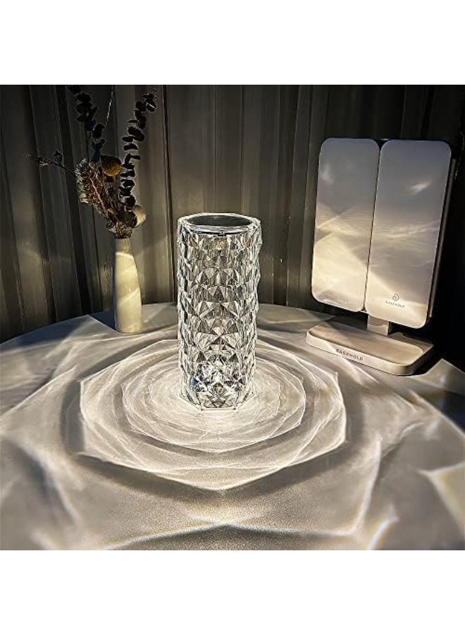 Crystal Diamond Table Lamp RGB 16 Colors USB Charging Touch Lamp Bedside Night Light With Remote Control Acrylic Rose Rays Led Ambient Mood Lamp For Bedroom Living Room Guest Room And Restaurant - Image 2