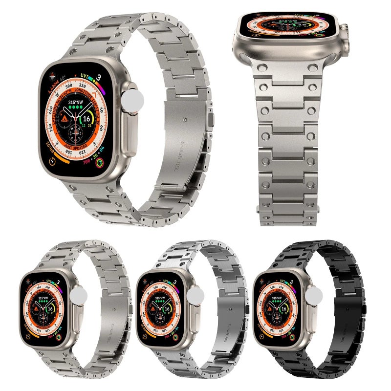 Bluejw 316L Stainless Steel Watch Strap for Apple Watch Ultra Series 9/8/7/6 – Replace the Watch Strap with Luxury Metal Band in 38mm 40mm 41mm 45mm 49mm Sizes - Image 2