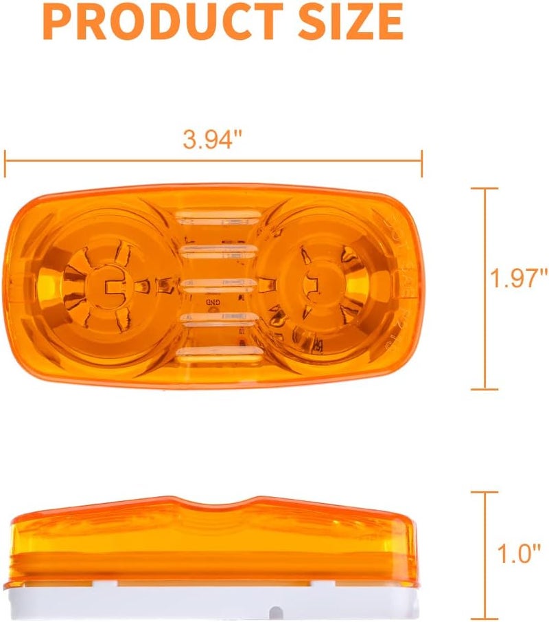 VINAUO Trailer Marker LED Clearance Lights - 14X Double Bullseye 7 Red & 7 Amber 12 LED Side Marker Light Indicator - Image 3