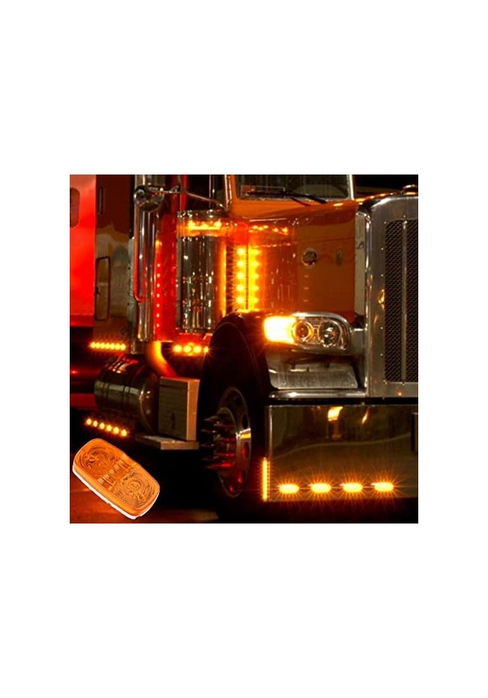 VINAUO Trailer Marker LED Clearance Lights - 14X Double Bullseye 7 Red & 7 Amber 12 LED Side Marker Light Indicator - Image 4