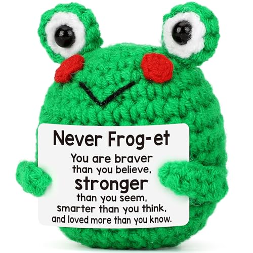 LEJIAJINW Cute Frog Gift Easter Basket Essentials Teen Easter Egg Stuffers for Girls Boys Funny Inspirational Emotional Cheer Up Birthday Graduation Affirmation Support Gifts for Friends Granddaugher Daughter - Image 1