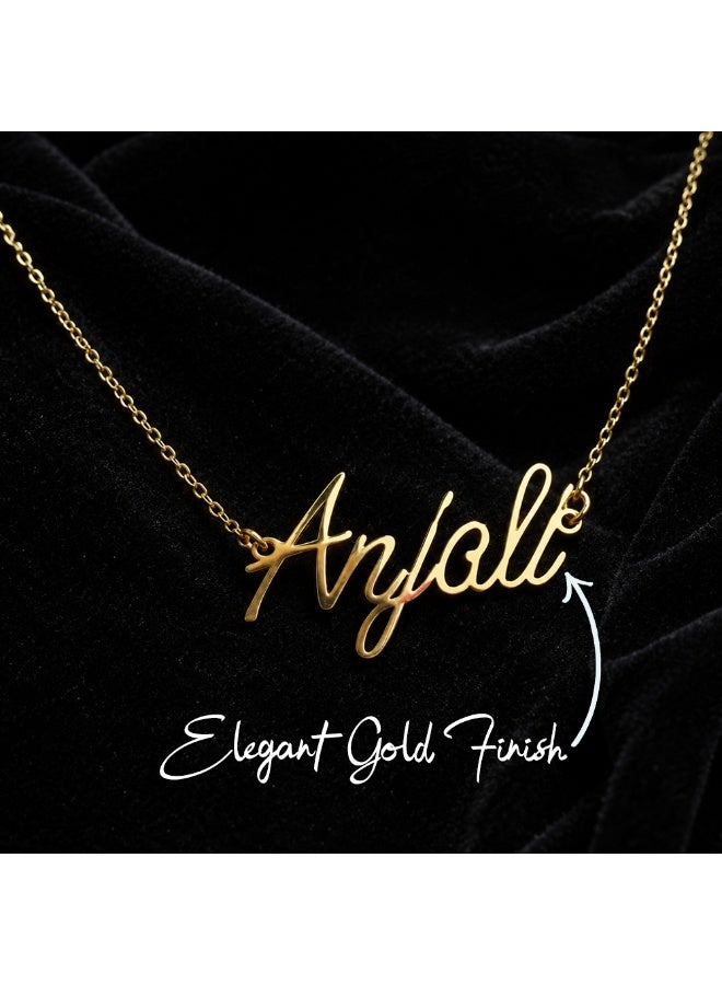 NENOUSH Baby Girl Name Necklace | English Letter Pendant Chain 30cm | Gold Tone Jewelry for Baby Girls | Fashion Necklace | Daily Wear | Party Wear - Image 5