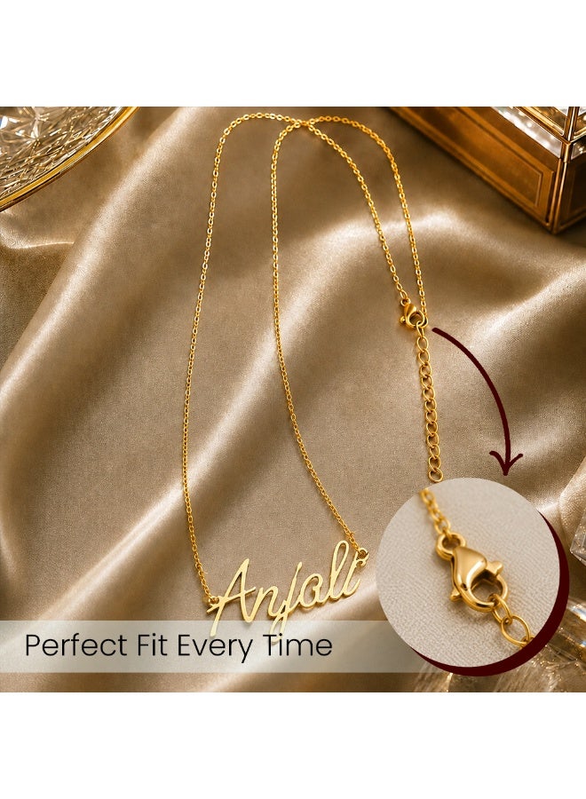 NENOUSH Baby Girl Name Necklace | English Letter Pendant Chain 30cm | Gold Tone Jewelry for Baby Girls | Fashion Necklace | Daily Wear | Party Wear - Image 4