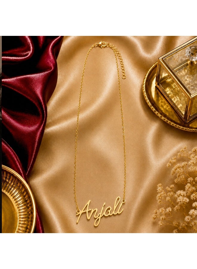 NENOUSH Baby Girl Name Necklace | English Letter Pendant Chain 30cm | Gold Tone Jewelry for Baby Girls | Fashion Necklace | Daily Wear | Party Wear - Image 3