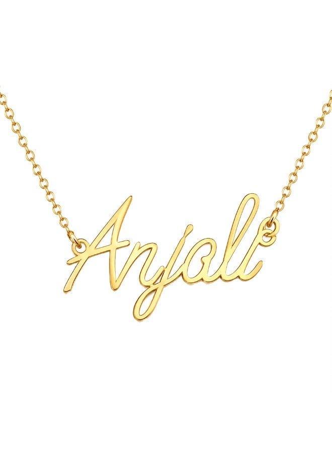 NENOUSH Baby Girl Name Necklace | English Letter Pendant Chain 30cm | Gold Tone Jewelry for Baby Girls | Fashion Necklace | Daily Wear | Party Wear - Image 1