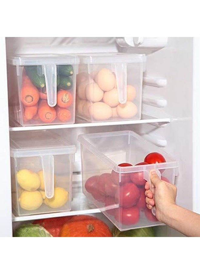 General Plastic Food Storage Containers with Lids and Handles, Food Storage Boxes, Kitchen Crisper Boxes, Refrigerators, Countertops, Food Storage, Fruits, Eggs, Vegetables, 5L Pack of 4  - Image 3