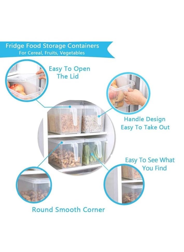 General Plastic Food Storage Containers with Lids and Handles, Food Storage Boxes, Kitchen Crisper Boxes, Refrigerators, Countertops, Food Storage, Fruits, Eggs, Vegetables, 5L Pack of 4  - Image 2