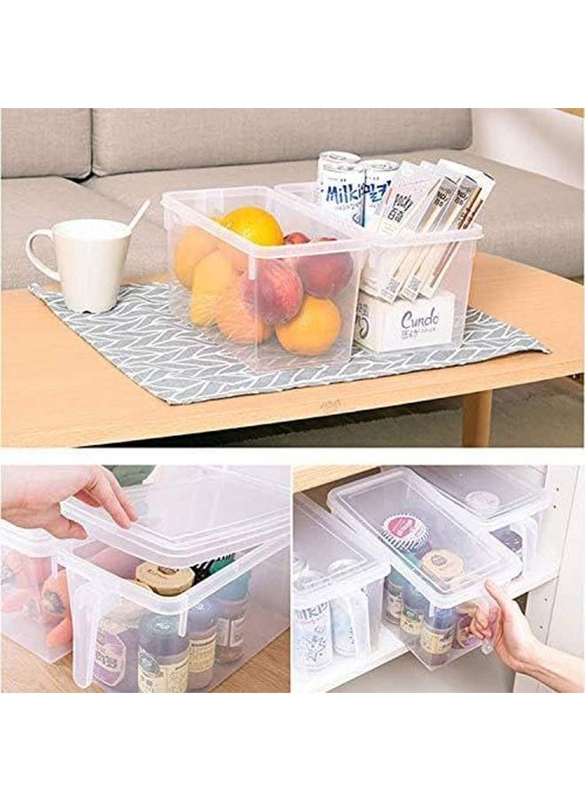 General Plastic Food Storage Containers with Lids and Handles, Food Storage Boxes, Kitchen Crisper Boxes, Refrigerators, Countertops, Food Storage, Fruits, Eggs, Vegetables, 5L Pack of 4  - Image 5