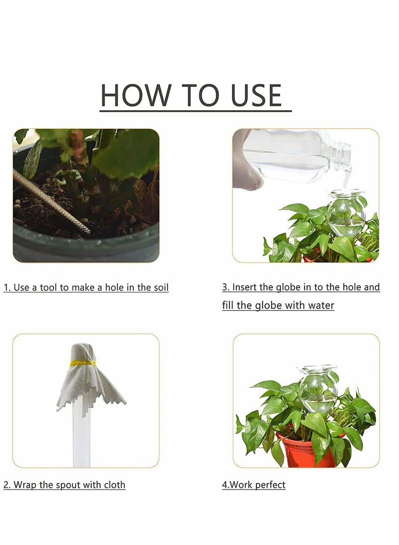 Y&D Plant Waterer Self Watering Globes, 2Pcs Clear Bulbs Garden Hand Blown Glass Water for Indoor Outdoor - Image 5