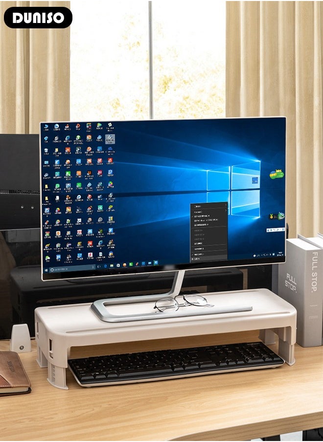 DUNISO - Computer Monitor Stand Riser, Save Space Desk Organizer with Non-slip Base,Adjustable Height Computer Monitor Stand for Desktopand All Flat Screen Display,Desktop Monitor Stands for Home Office Computer Laptop - Image 1