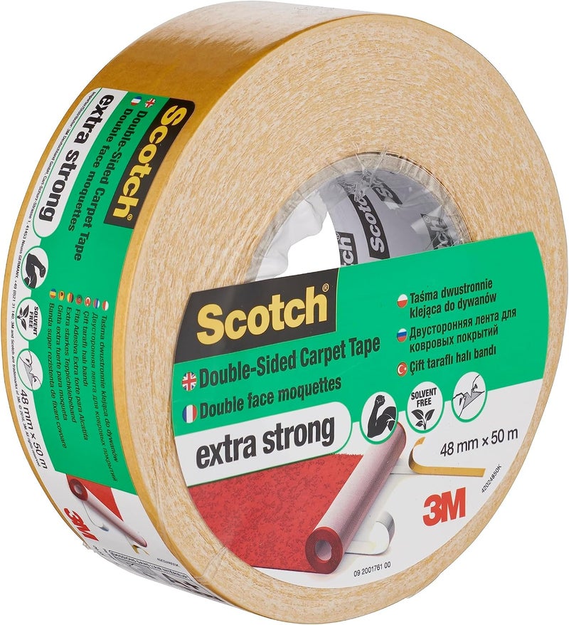 Scotch Double-Sided Carpet Tape, Extra Strong, 48mm x 50m - Image 2