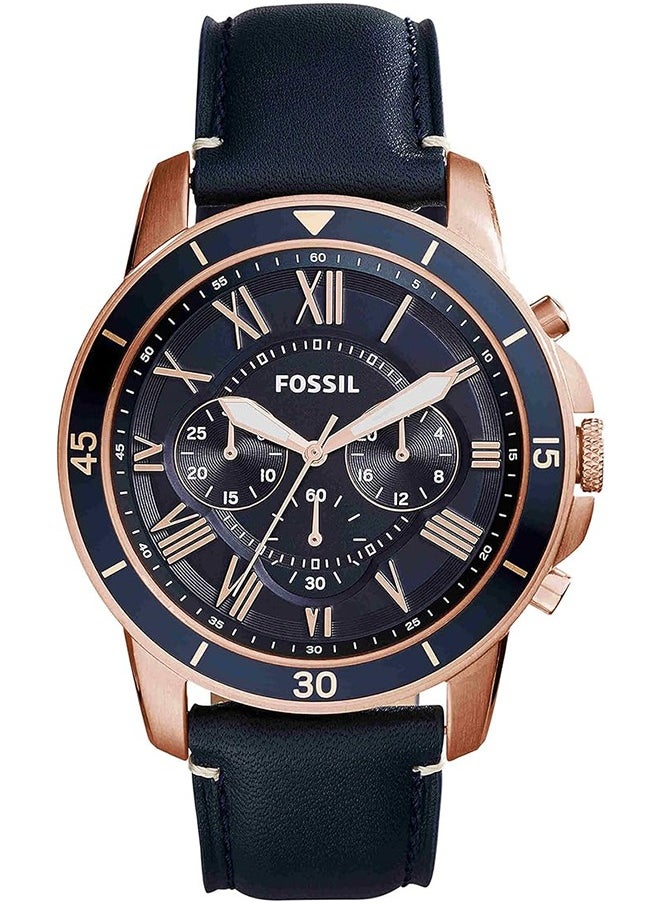 FOSSIL Fossil Men's imported waterproof leather Quartz Blue bracelet -FS5237  - Image 1