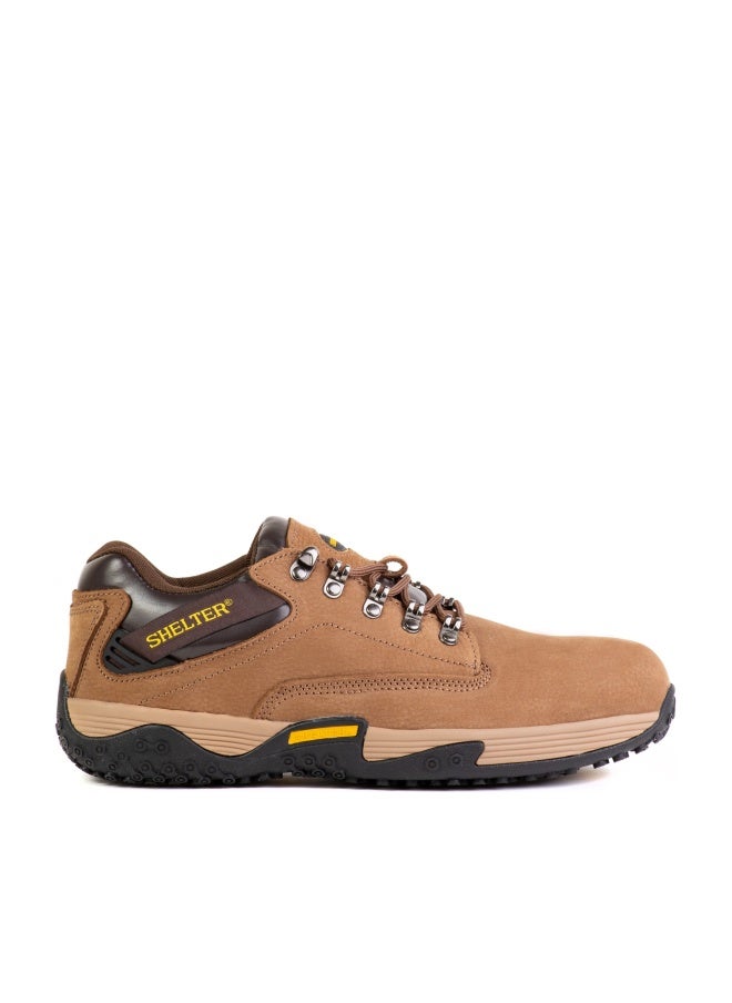 SHELTER Industrial Safety Shoes for Men Durable Composite Toe Work Shoes with Nubuck Upper, Breathable Mesh Lining & Slip-Resistant Sole - Image 1