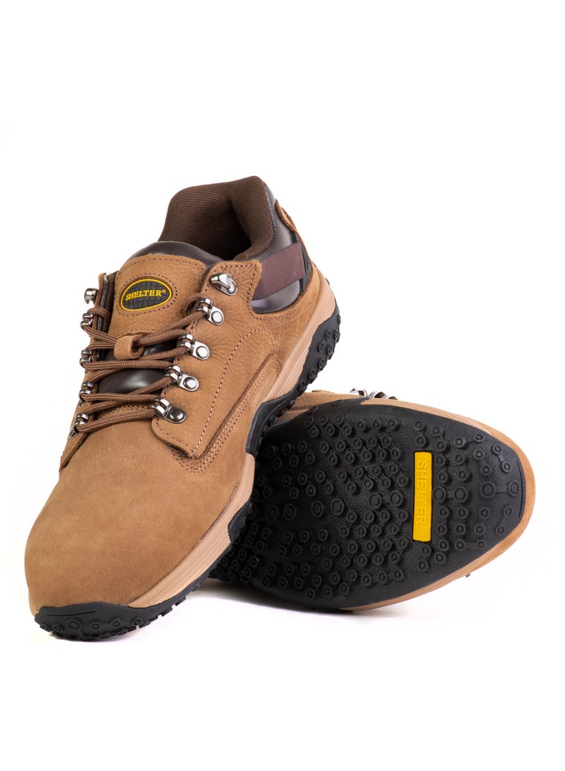 SHELTER Industrial Safety Shoes for Men Durable Composite Toe Work Shoes with Nubuck Upper, Breathable Mesh Lining & Slip-Resistant Sole - Image 4