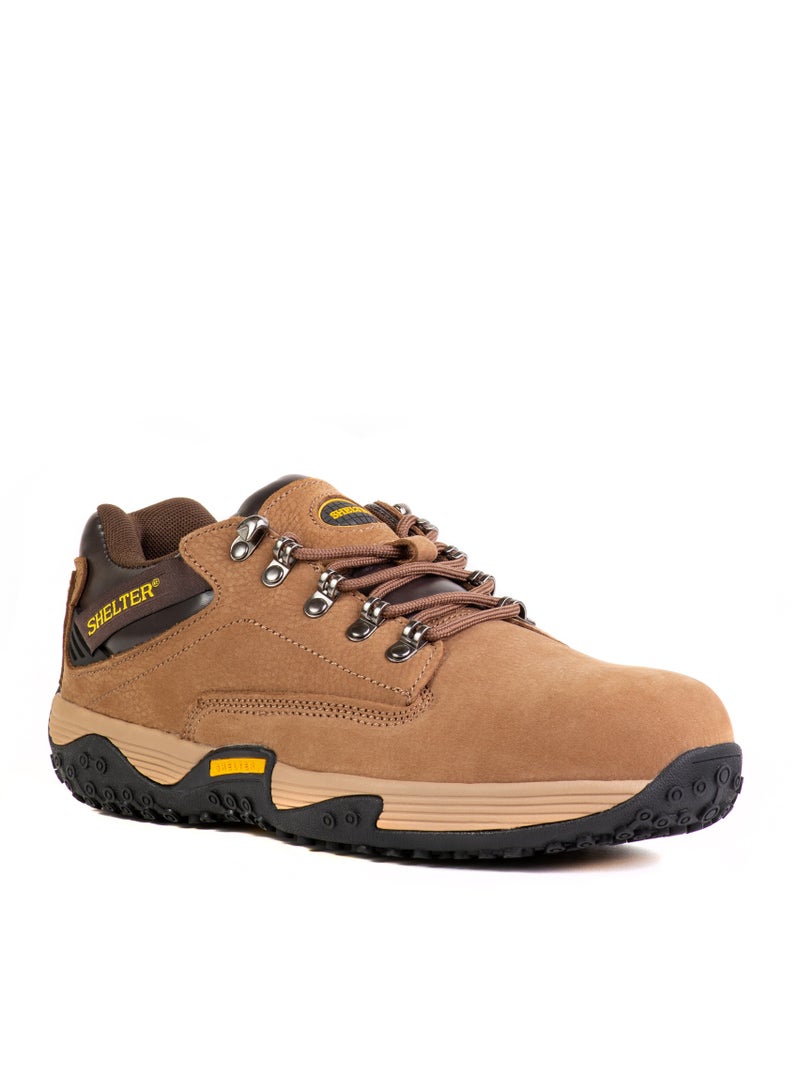 SHELTER Industrial Safety Shoes for Men Durable Composite Toe Work Shoes with Nubuck Upper, Breathable Mesh Lining & Slip-Resistant Sole - Image 2