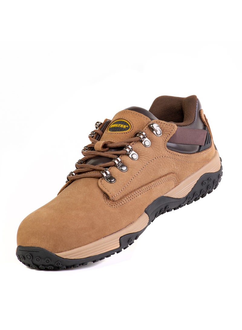 SHELTER Industrial Safety Shoes for Men Durable Composite Toe Work Shoes with Nubuck Upper, Breathable Mesh Lining & Slip-Resistant Sole - Image 3