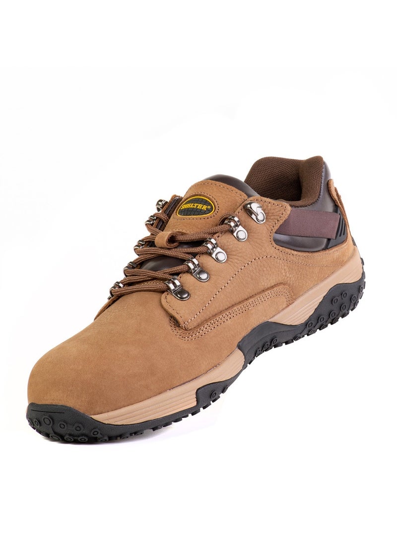SHELTER Industrial Safety Shoes for Men Durable Composite Toe Work Shoes with Nubuck Upper, Breathable Mesh Lining & Slip-Resistant Sole - Image 3