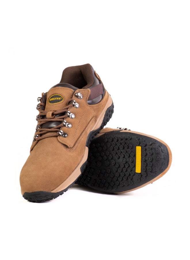 SHELTER Industrial Safety Shoes for Men Durable Composite Toe Work Shoes with Nubuck Upper, Breathable Mesh Lining & Slip-Resistant Sole - Image 4
