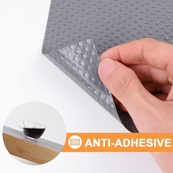 ElastPro Thick, Anti-Slip EVA Mat for Kitchen Drawer, Cupboard, Wardrobe, Refrigerator Shelf Liner, Round Bump Dots (Metallic Grey, 50 cm X 5 Meter roll). Ultra Premium - Image 4