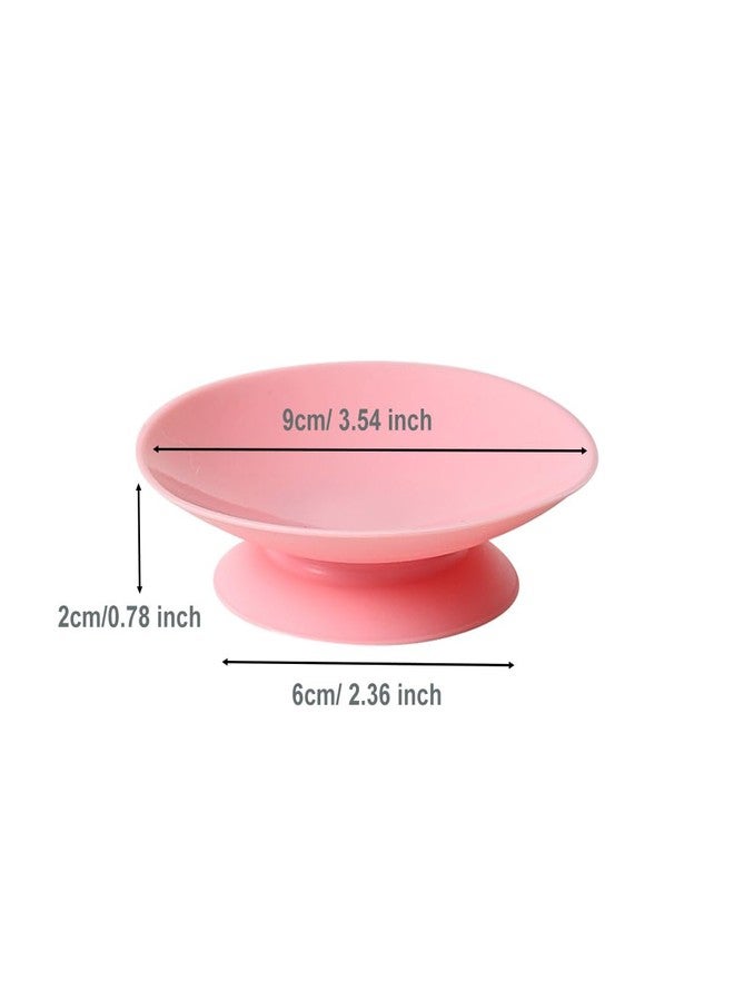 ZAAWUUT 3-Piece Tableware Suction Cups,Double Sided Tableware Fixing Pad for Plate Bowl Dish,Portable Utensil Rest Sucker Cup Tray, Pink Green Blue - Image 5