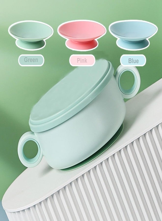 ZAAWUUT 3-Piece Tableware Suction Cups,Double Sided Tableware Fixing Pad for Plate Bowl Dish,Portable Utensil Rest Sucker Cup Tray, Pink Green Blue - Image 2