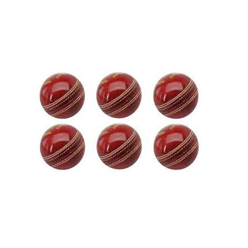 RedMax Leather Cricket Ball 2 Piece, Set of 6 (Red) Standard Size - Image 3