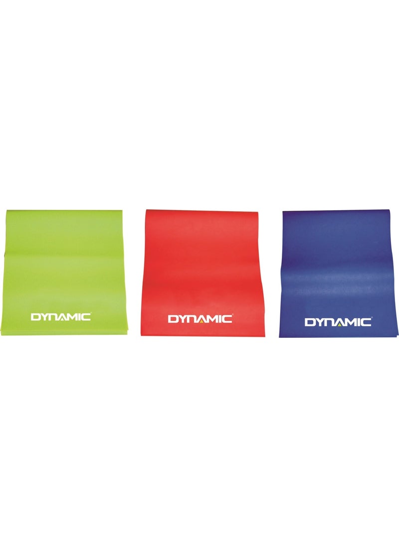 Dynamic 3-Piece Pilates Band Set – 120x15cm – 3 Different Hardnesses  - Image 1