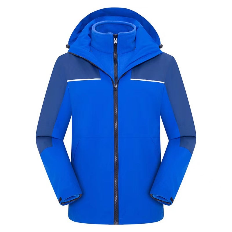 Men'S And Women'S Hooded Jacket Jacket Work Clothes Outdoor Windproof Waterproof Fleece-Lined Thickened Warm Winter Ski Suit - Image 1