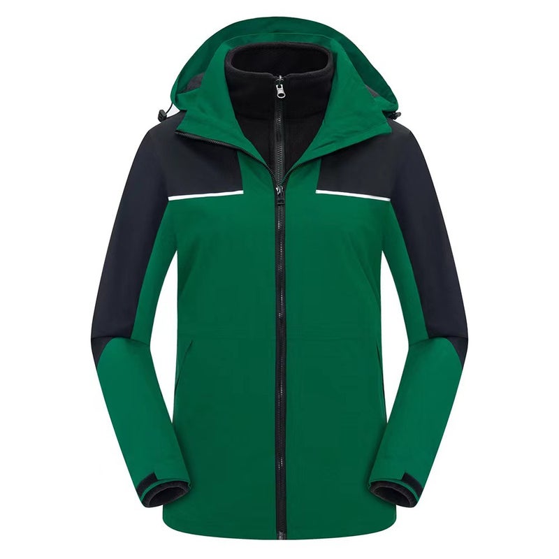 Men'S And Women'S Hooded Jacket Jacket Work Clothes Outdoor Windproof Waterproof Fleece-Lined Thickened Warm Winter Ski Suit - Image 5