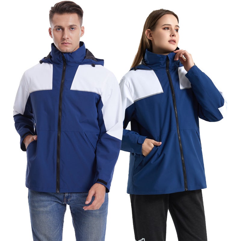 Men'S And Women'S Hooded Jacket Jacket Work Clothes Outdoor Windproof Waterproof Fleece-Lined Thickened Warm Winter Ski Suit - Image 3