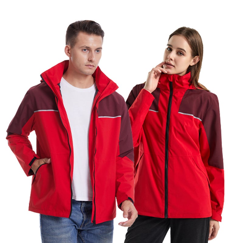 Men'S And Women'S Hooded Jacket Jacket Work Clothes Outdoor Windproof Waterproof Fleece-Lined Thickened Warm Winter Ski Suit - Image 4