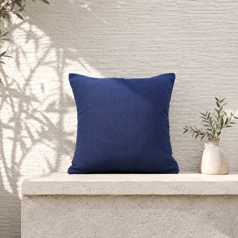 DANUBE HOME Woven Cushion 45X45Cm - Marcie Midnight, Blue, Refined Woven Lounge Cushion, 100% Olefin Fabric, For Patio Furniture, Covered Lounges And Garden Chair - Image 1
